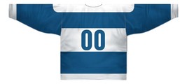 Any Name Number Quebec Bulldogs Retro Hockey Jersey Blue Any Size image 5