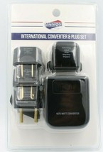 American Tourister International Travel Converter and Plug Set Black, New - $9.89