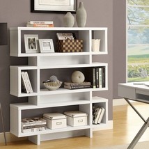 BEWISHOME 3 Tier Bookshelf Open Organizer,White Small Bookshelf for Small  Spaces,Modern Wooden Storage Bookcase