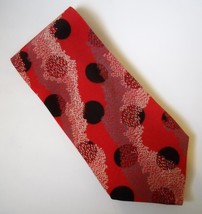 Carlo Palazzi Red Black Polka Dot Neck Tie 100% Silk Italian Handmade Mens  - $38.00