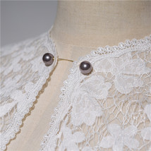 White Lace Wedding Cover Ups Retro Style Bridal Shrugs Boleros Pearl deco Plus  image 6
