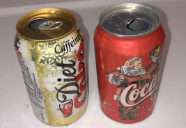 Coca-Cola Santa 1998 Christmas & Caffeine Free 90’s Snowflake Theme Set Of Cans - $3.87