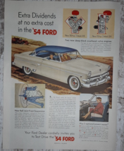 1954 Ford Vintage Print Ad Custom V8 Power Test Drive Chrome Detroit Fat... - $9.13