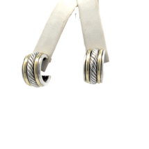 David Yurman Authentic Estate Cable Hoop Earrings 14k Gold + Silver DY306 - $485.10