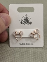 Disney Parks Minnie Mouse Ears Headband Cubic Zirconia Earrings NEW