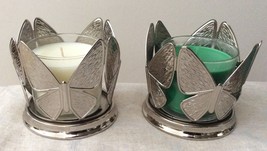 BBW Set of Medium Candle and Metal Candle Holder Butterfly Shaped. Select 1. - $19.50