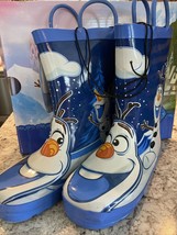 Disney Frozen Olaf Rain Boots Bnib Elsa Anna Unisex Boy Girl Snowman Size 11 - $34.65