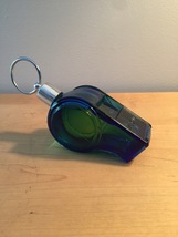 70s Avon Blue Whistle with silver ring after shave bottle (Spicy After Shave)