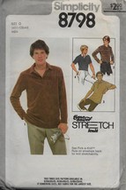 Simplicity 8798 Men&#39;s Pullover Top Casual Wear, Sizes 40 42 44 Vintage 1978 - $24.00
