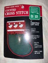 1986 Designs For The Needle Dmc Counted Cross Stitch Geese Sock New Stocking - $12.86