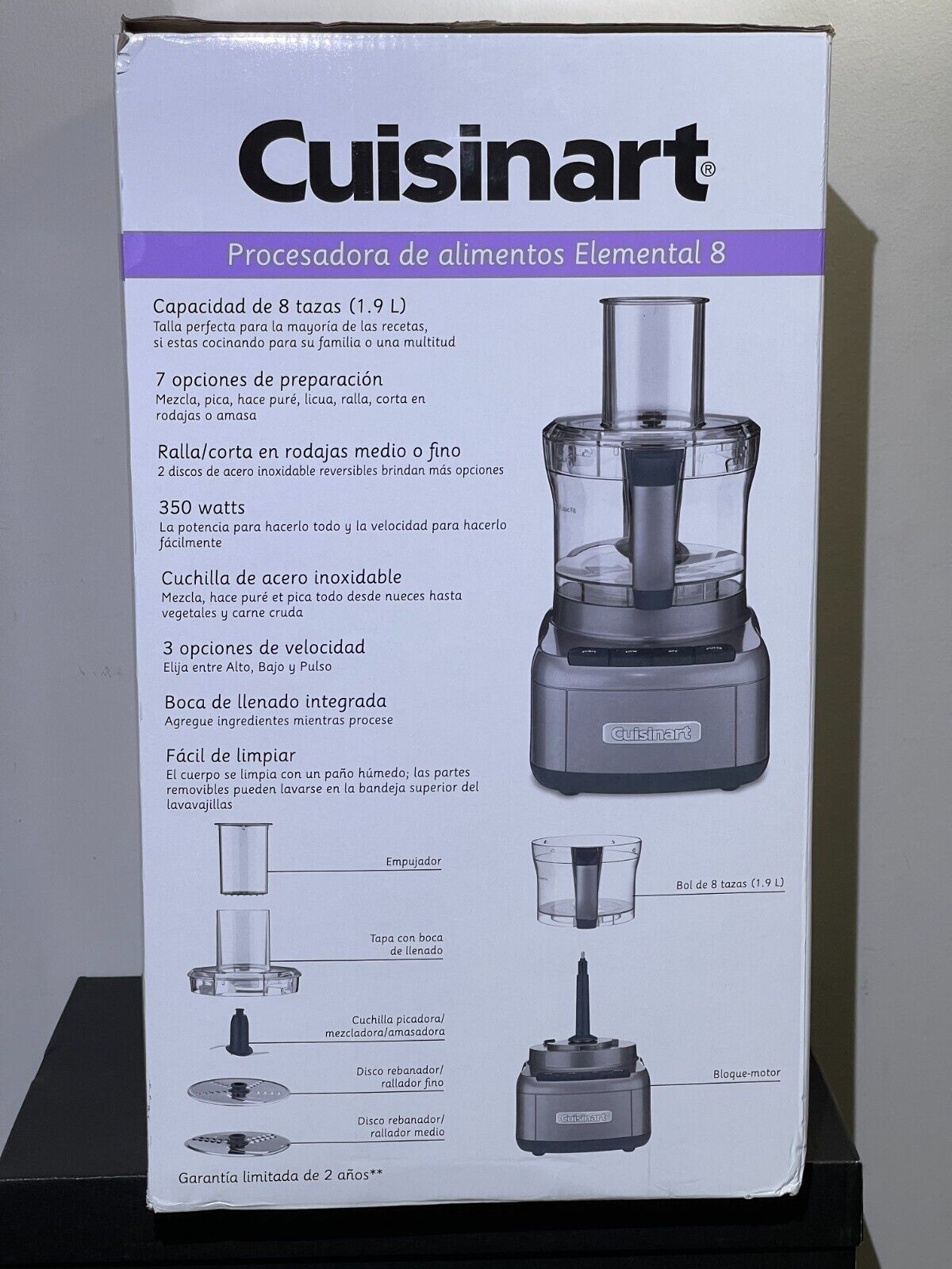  Cuisinart 8 Cup Food Processor, 350-Watt Motor, Gunmetal,  FP-8GMP1: Home & Kitchen