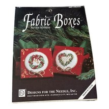 Designs For The Needle Cross Stitch Kit Fabric Boxes For Holidays 6609 Wreaths - $5.00
