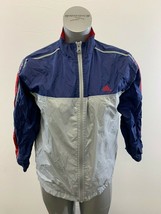 Adidas Girls Size L 14-16 Vintage 90's Blue Full Zip Long Sleeve Nylon Jacket - $12.37