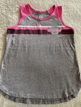 Justice Girls Gray Pink Glitter Stripe Chillin’ Offline Tank Top 10 - $7.35