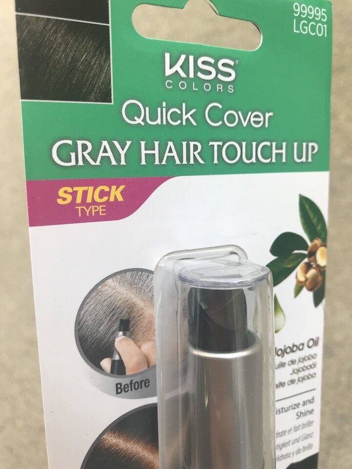 KISS COLORS QUICK COVER GRAY HAIR TOUCH UP LGC01 JET BLACK STICK TYPE