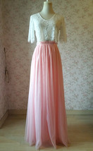 Blush Long Tulle Skirt, Bridesmaid Skirt Outfit, Tutu Skirt,Blush Pink, US0-US28