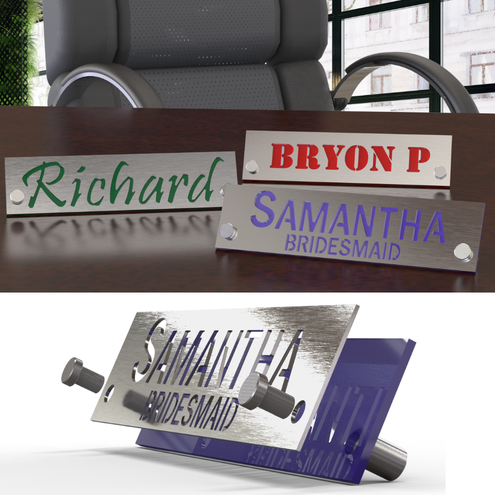 Personalized Name Plate - Mount On Wall or Desktop - Changeable Color ...