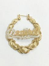 Personalized 14k Gold Overlay Name hoop Earrings xoxo Earrings 1 3/4 inch thin - $34.99
