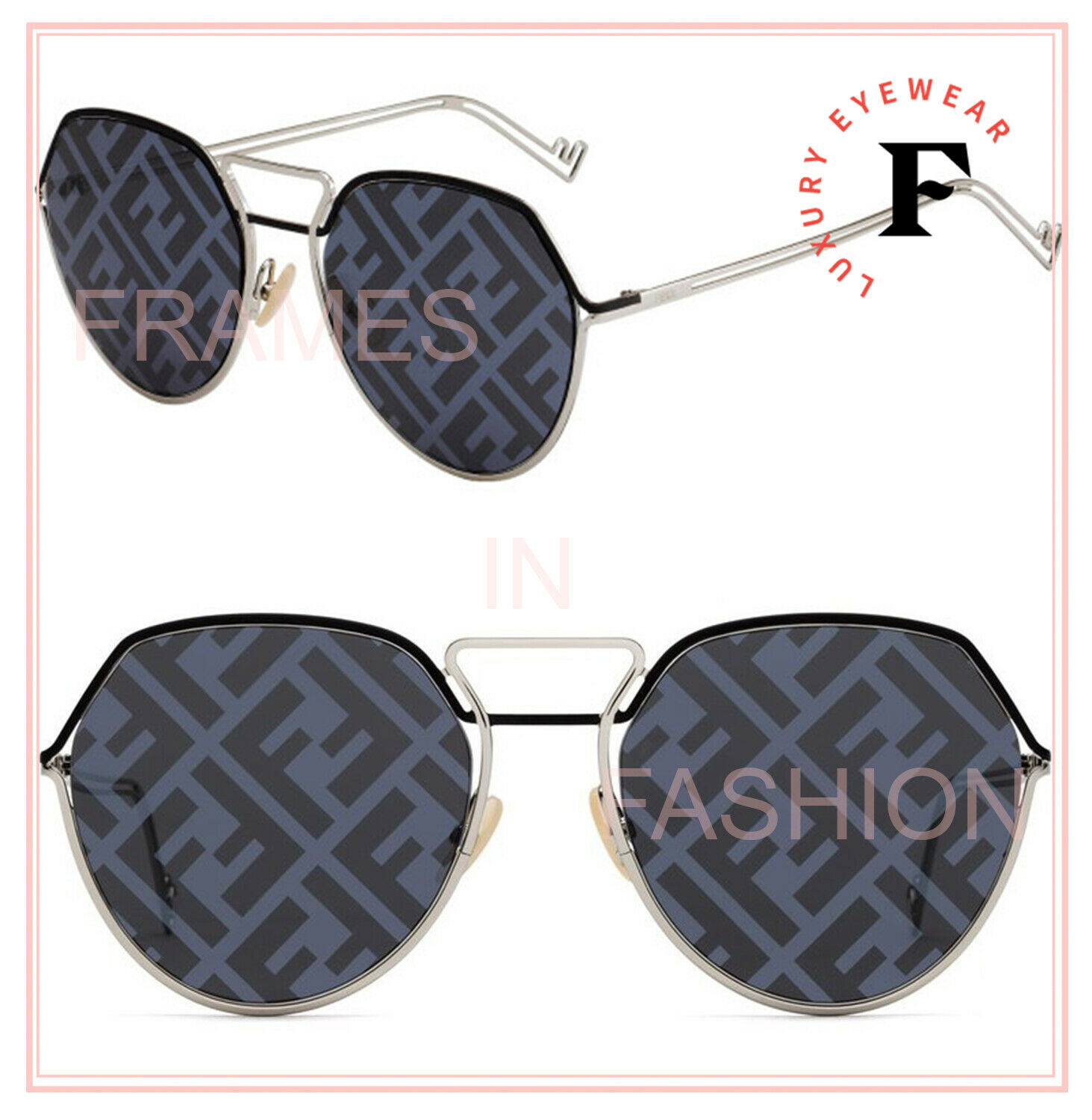 Fendi Fendi Disco Aviator Metal Sunglasses