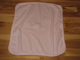 Baby Gap Pink Fleece Bird Flower & Mushroom Baby Girl Blanket - $14.84