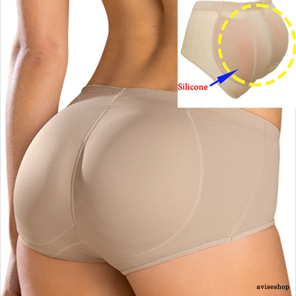 Push Up 100% Silicone Butt Pads Buttocks Enhancer Body Shaper Tummy Control  Panty Set (M, Black)