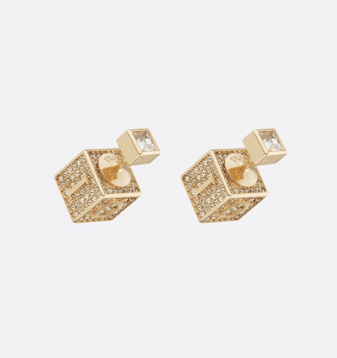 Women's Most Fashion Louis Vuitton Crazy In Lock Yellow Gold Paved Diamonds  LV Logo Pattern Heart Pendant Drop Earrings Luxury Jewellery