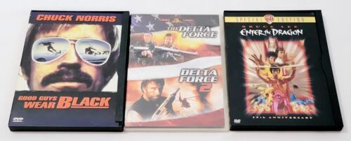 Good Guys Wear Black, Delta Force 1 & 2 & Enter The Dragon DVD - Chuck Norris  - $11.65