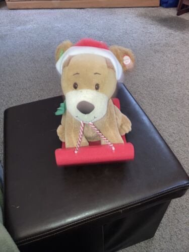 Primary image for Hallmark Musical Dog On Sled Plush Rockin Rover Barks Jingle Bells Christmas
