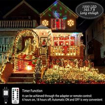 1000 LED Christmas Lights Outdoor 403FT Blue and White String