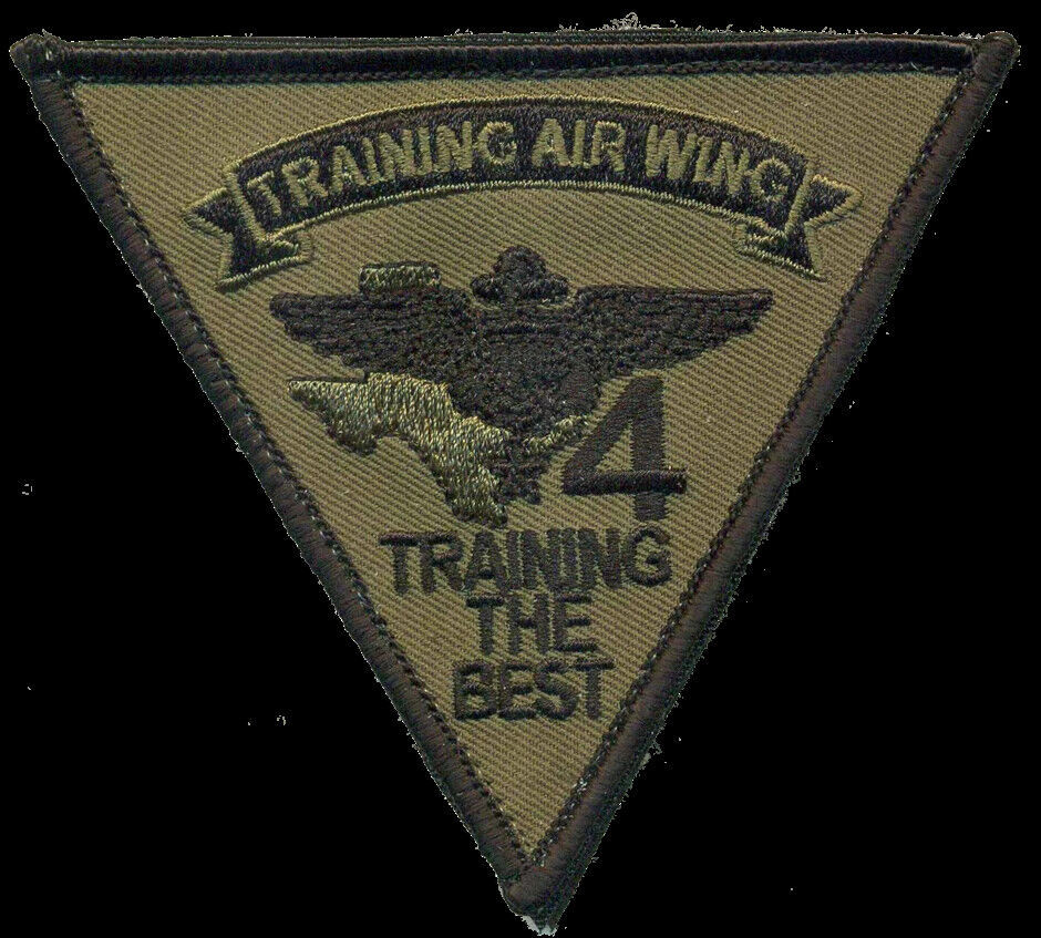 NAVY TRAINING AIR WING 4 BEST SQUAD TRI HOOK LOOP OD GREEN EMBROIDERED ...