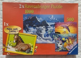 Ravensburger Jigsaw Puzzle Combo Pack 1000 &amp; 500 Piece Puzzles + 1 Paint... - $46.51
