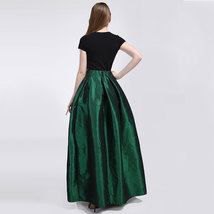 Royal Blue  A-Line Ruffle Pleated Skirt Taffeta Full Long Pleated Holiday Skirts image 8