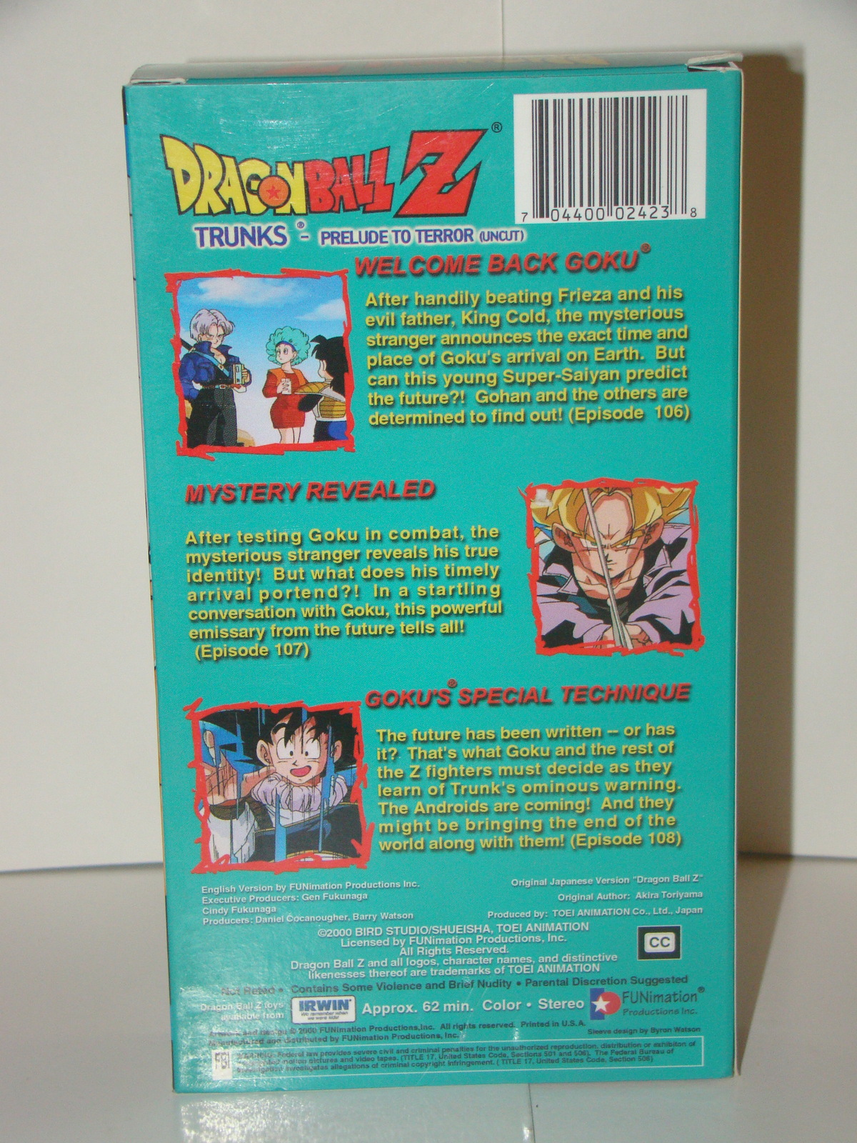 DRAGON BALL Z - TRUNKS - PRELUDE TO TERROR (UNCUT) (VHS) - VHS Tapes