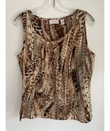 Chico&#39;s Womens MEDIUM (1) Beige Feather Forest Tank Top - $9.89