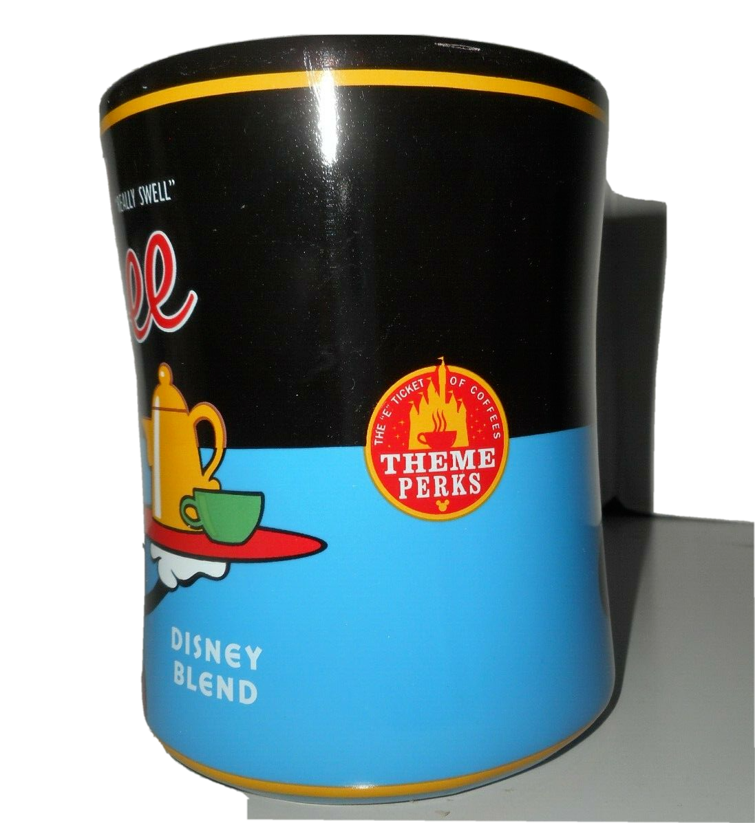Disney Parks Mickeys Really Swell Diner Coffee Cup Travel Mug + Lid Teal,  READ