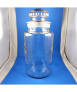 Bunte Antique Heavy Glass Large Apothecary Jar W/Lid 12&quot; Tall Vtg Genera... - $51.41