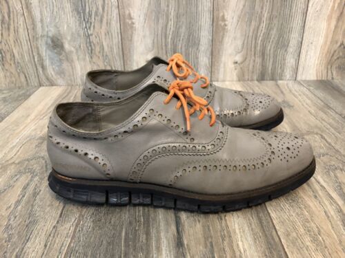 Cole Haan ZeroGrand Wingtip Oxford Gray Leather Size 9
