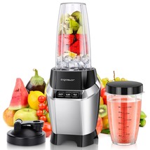 Nutrichef NCBL1000 Personal Electric Single Serve Small Professional  Kitchen Countertop Mini Blender for Shakes and Smoothies w/Pulse Blend