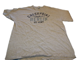 vintage Check Point Charlie Berlin US Army gray T-Shirt Size XL - $13.99