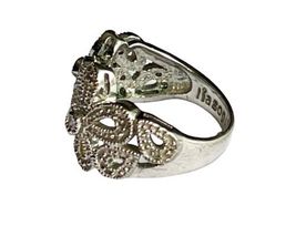 Women lia sophia Abloom Daisy Flowers Silver Cut Crystals Ring Size 7 Rhinestone image 4