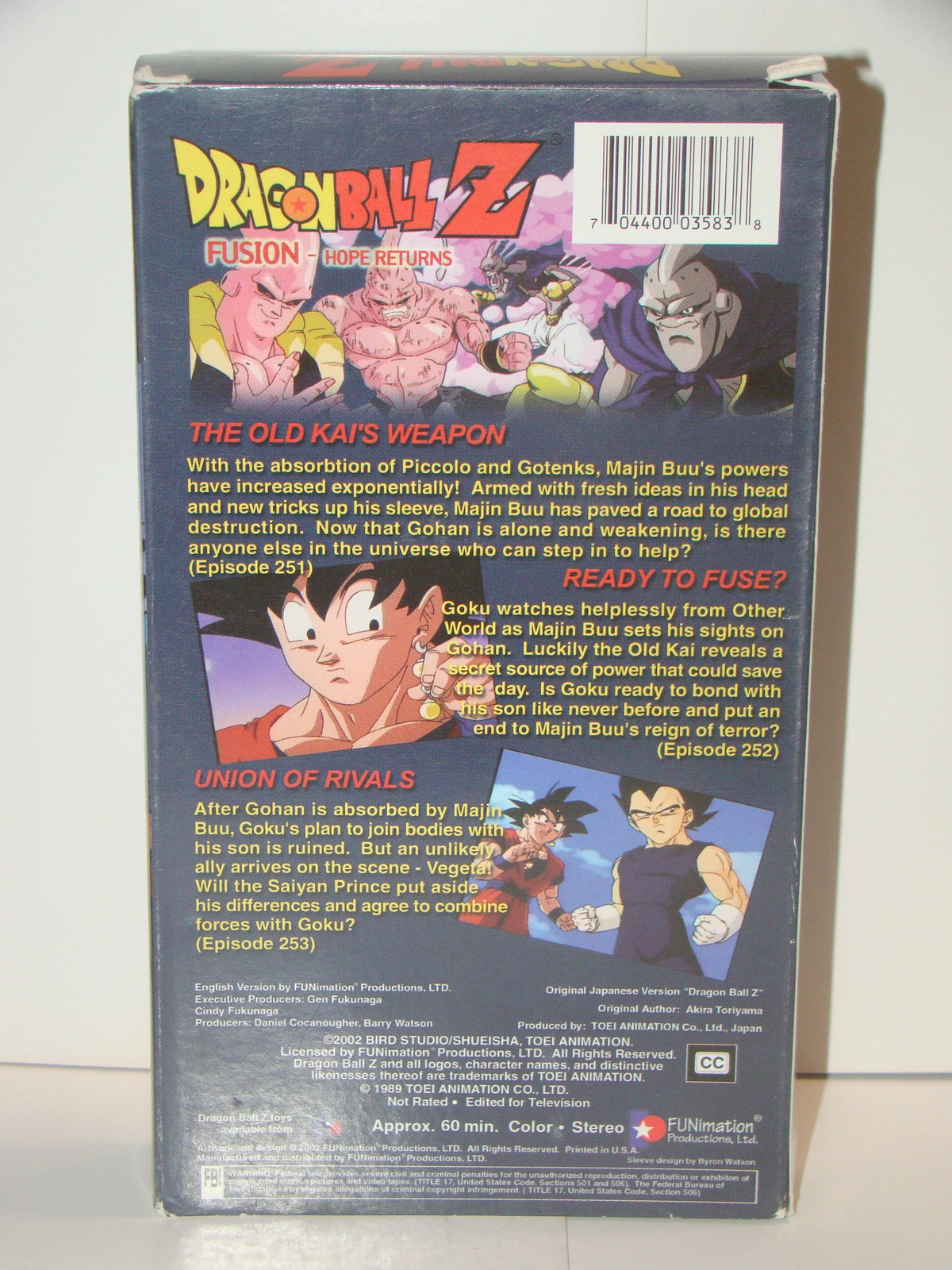 DRAGON BALL Z - FUSION - HOPE RETURNS (VHS) - VHS Tapes