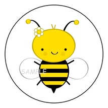 30 CUTE BUMBLE BEE ENVELOPE SEALS LABELS STICKERS 1.5 ROUND BEE GIFTS  FAVORS