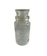 Vintage 1983 Planters Peanuts Clear Glass Diamond Pattern Canister W Lid... - $14.85