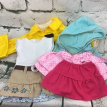 18” Doll Clothes 5Pc Lot Pink Skirts Yellow Rain Jacket Mini Dress Net S... - $14.84