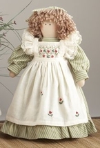 Primitive Doll  41414- Doll Green w/Basket  - $17.95