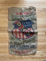 Vintage Burlap Sack - DHS California Potatoes 100# image 1