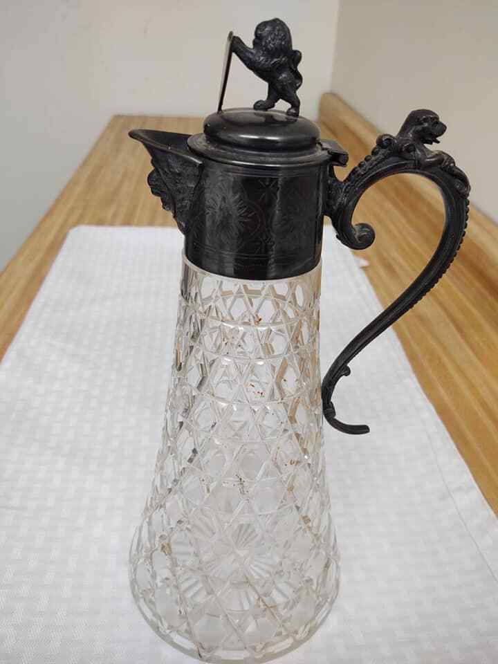 Vintage Clear Glass Small Syrup Pitcher with Handle and Spout 6 RARE Design