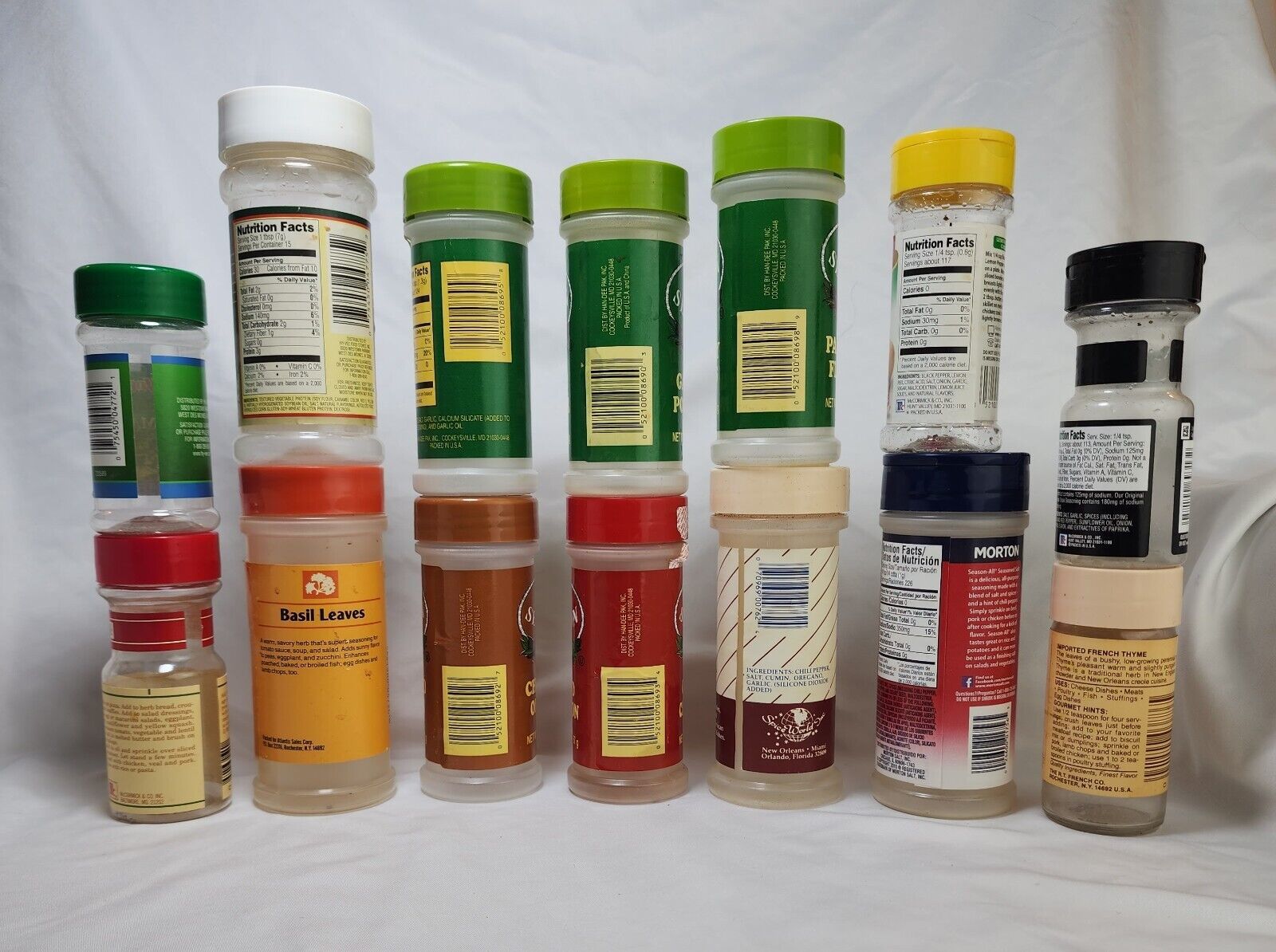 14 Vintage Spice Bottles Empty 5th Season McCormick For Reuse or Arts