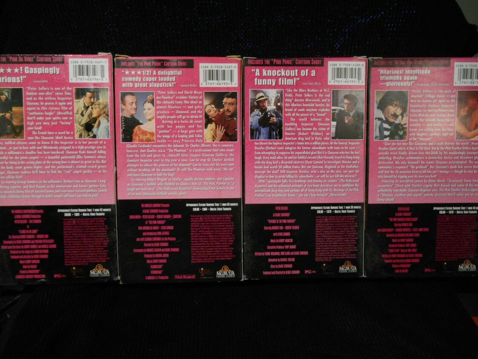 Pink Panther VHS NTSC Collection 4 VHS Tapes Strikes Again, Revenge, Pink  Panthe