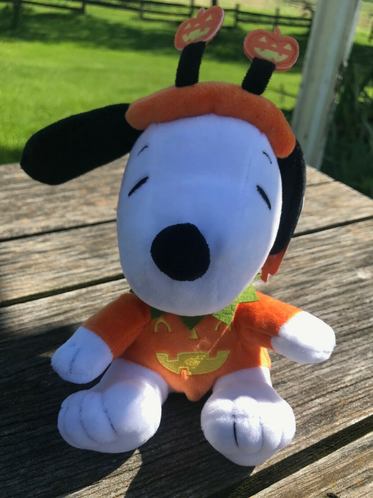 Peanuts for Pets 9 Halloween Woodstock Pumpkin Big Head Plush Dog Toy with Squeaker | Snoopy Plush Dog Toys, Cute Dog Toys | Sq